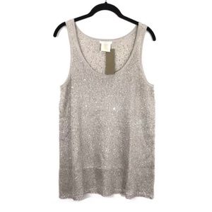 Matty M Silver Sequins Shell Tank.